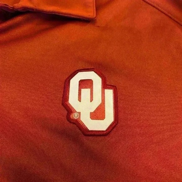 Oklahoma Sooners Nike Men’s Dri-fit Polo Shirt Size Large color Red defects - Picture 2 of 7